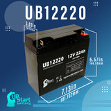 2x Pack Access Battery 12581 Battery - Replaces UB12220 Universal Sealed Lead Acid Batteries (12V, 22Ah, 22000mAh, T4 Terminal, AGM, SLA, One Year Warranty)