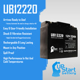 Medline Industries Gemini 1 Battery - Replaces UB12220 Universal Sealed Lead Acid Batteries (12V, 22Ah, 22000mAh, T4 Terminal, AGM, SLA)