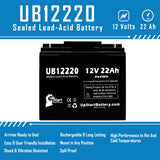 SUNNYWAY SW12200 Battery - Replaces UB12220 Universal Sealed Lead Acid Batteries (12V, 22Ah, 22000mAh, T4 Terminal, AGM, SLA)