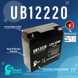 2x Pack Access Battery 12581 Battery - Replaces UB12220 Universal Sealed Lead Acid Batteries (12V, 22Ah, 22000mAh, T4 Terminal, AGM, SLA, One Year Warranty)