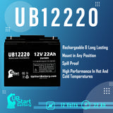 Maquet-stierlen 1130 ALPHA STAR Battery - Replaces UB12220 Universal Sealed Lead Acid Batteries (12V, 22Ah, 22000mAh, T4 Terminal, AGM, SLA)