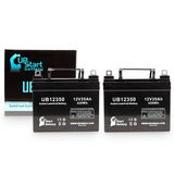 2x Pack Pride QUANTUM DYNAMO ATS Battery - Replaces UB12350 Universal Sealed Lead Acid Batteries (12V, 35Ah, 35000mAh, L1 Terminal, AGM, SLA)