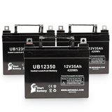 3-Pack UB12350 Sealed Lead Acid Battery Replacement (12V, 35Ah, Internal Thread Terminal, Group U1, AGM, SLA)