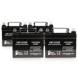 4-Pack UB12350 Sealed Lead Acid Battery Replacement (12V, 35Ah, Internal Thread Terminal, Group U1, AGM, SLA)