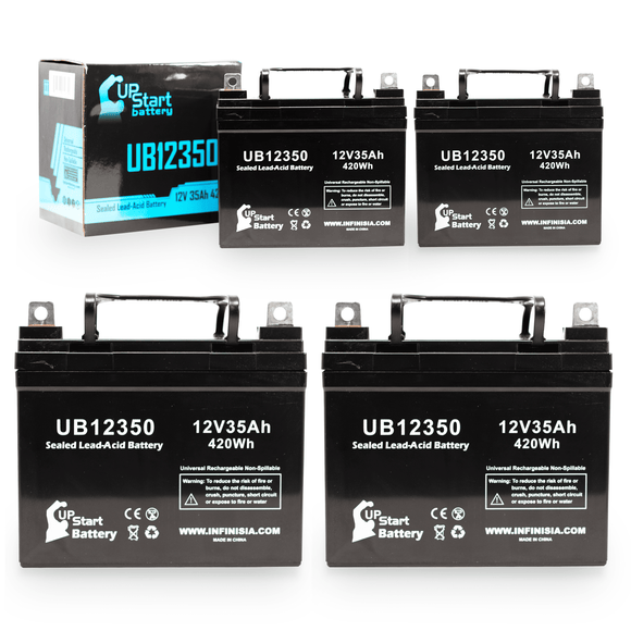 4-Pack UB12350 Sealed Lead Acid Battery Replacement (12V, 35Ah, Internal Thread Terminal, Group U1, AGM, SLA)