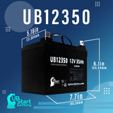 2x Pack Ortho-kinetics Cyclone Battery - Replaces UB12350 Universal Sealed Lead Acid Batteries (12V, 35Ah, 35000mAh, L1 Terminal, AGM, SLA)