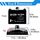 2x Pack Win Med ChansonIV Battery - Replaces UB12350 Universal Sealed Lead Acid Batteries (12V, 35Ah, 35000mAh, L1 Terminal, AGM, SLA)