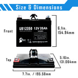 2x Pack E.t. Rugg Co. 5069-E Battery - Replaces UB12350 Universal Sealed Lead Acid Batteries (12V, 35Ah, 35000mAh, L1 Terminal, AGM, SLA, One Year Warranty)