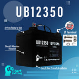 2x Pack Pride Select Elite Battery - Replaces UB12350 Universal Sealed Lead Acid Batteries (12V, 35Ah, 35000mAh, L1 Terminal, AGM, SLA)