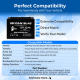 12V 22Ah Y50-N18L-A3 Battery Replacement for Y50 N18L A3 Battery Y50N18LA3 MX18-3 MX183 ETX18L 50-N18L-A ETX-18L 18L-BS 50-N18L-A3 50 N18L A2 C50N18LA3 SLA AGM Motorcycle ATV Powersports Batteries Parts