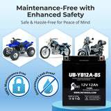 12V 12Ah Replacement For YB12A-A Battery - Compatible with Yuasa YB12A Motorcycle Battery YB12AL A2 YB12A-BS YB12C YB12A B YB12CA YB12C-A YB12AA CB12A AGM Sealed Lead Acid Batteries