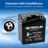 12V 12Ah Replacement For YB12A-A Battery - Compatible with Yuasa YB12A Motorcycle Battery YB12AL A2 YB12A-BS YB12C YB12A B YB12CA YB12C-A YB12AA CB12A AGM Sealed Lead Acid Batteries