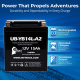 12V 14Ah YB14L-A2 Motorcycle Battery Replacement for YB14L-B2 Battery 12N14-3A CB14L-A2 ES14L-A2 ES14LA2 YB14LA2 YB14L A2 B2 Rechargeable Maintenance Free SLA AGM ATV Batteries Parts