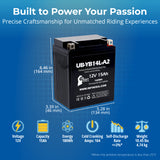12V 14Ah YB14L-A2 Motorcycle Battery Replacement for YB14L-B2 Battery 12N14-3A CB14L-A2 ES14L-A2 ES14LA2 YB14LA2 YB14L A2 B2 Rechargeable Maintenance Free SLA AGM ATV Batteries Parts