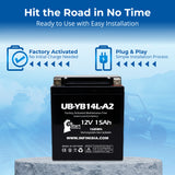 12V 14Ah YB14L-A2 Motorcycle Battery Replacement for YB14L-B2 Battery 12N14-3A CB14L-A2 ES14L-A2 ES14LA2 YB14LA2 YB14L A2 B2 Rechargeable Maintenance Free SLA AGM ATV Batteries Parts