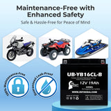 12V 19Ah YB16CL-B Battery Replacement for YB16CL B BS Jet Ski Battery YB16CLB 16CLB CYL10006 MBTX20U ETX16L XTA16CL 16CL-B 16CL-BS Rechargeable SLA AGM Motorcycle ATV Powersports Batteries Parts