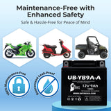 12V 9Ah YT9A Generator Battery - Replacement for YB9A-A YT9A-4 Battery AGM YB9-B YB9 B YB9B YT9A 4 YB9A Model Motorcycle ATV Sealed AGM Rechargeable 12 Volt Batteries