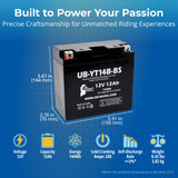 12V 12Ah YT14B-BS Motorcycle Battery Replacement for 14B-BS YT14B-4 YT14BBSFP 14B BS YT14B 4 ES14BS Battery Rechargeable SLA AGM ATV Parts