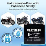 12V 12Ah YT14B-BS Motorcycle Battery Replacement for 14B-BS YT14B-4 YT14BBSFP 14B BS YT14B 4 ES14BS Battery Rechargeable SLA AGM ATV Parts