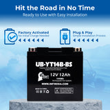 12V 12Ah YT14B-BS Motorcycle Battery Replacement for 14B-BS YT14B-4 YT14BBSFP 14B BS YT14B 4 ES14BS Battery Rechargeable SLA AGM ATV Parts