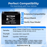 12V 8Ah YT9B-BS Battery Replacement for 9B-BS CT9B-4 CT9B-BS GT9B-4 MBT9B4 PT9B-4 ST9B-4 XTA9B-BS YT9B-4 YT9B BS GT9B 4 PT9B CT9B BS Motorcycle Battery Rechargeable SLA AGM ATV Parts