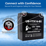 12V 18Ah YTX16-BS Battery Replacement for YTX16 BS 1 Motorcycle Battery YTX16BS MBTX16U PTX16-BS STX16-BS YB16B-A 16-BS YTX16-BS-1 16-BS-1 Rechargeable SLA AGM ATV Powersports Batteries Parts