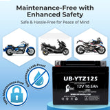 12V 10.5Ah YTZ12S Battery Replacement for YTZ12S-BS Motorcycle Battery CTZ12S ETZ12S BTZ12S CTZ12S-BS ETZ-12S MBTX9U STZ12S WPZ12S XTAZ12S Z12S Rechargeable Maintenance-Free SLA AGM ATV Batteries Parts