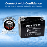 12V 10.5Ah YTZ12S Battery Replacement for YTZ12S-BS Motorcycle Battery CTZ12S ETZ12S BTZ12S CTZ12S-BS ETZ-12S MBTX9U STZ12S WPZ12S XTAZ12S Z12S Rechargeable Maintenance-Free SLA AGM ATV Batteries Parts
