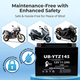 12V 11.2Ah YTZ14S Battery Replacement for YTZ14S-BS Motorcycle Battery STZ14S XTAZ14S FAYTZ14S Rechargeable Maintenance-Free SLA AGM ATV Powersports Batteries Parts