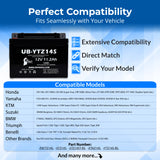 12V 11.2Ah YTZ14S Battery Replacement for YTZ14S-BS Motorcycle Battery STZ14S XTAZ14S FAYTZ14S Rechargeable Maintenance-Free SLA AGM ATV Powersports Batteries Parts