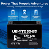 12V 3.5Ah YTZ5S Motorcycle Battery Replacement for YTZ5S-BS Battery - Rechargeable Maintenance Free SLA AGM ATV Batteries Parts