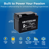 12V 3.5Ah YTZ5S Motorcycle Battery Replacement for YTZ5S-BS Battery - Rechargeable Maintenance Free SLA AGM ATV Batteries Parts