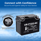 12V 3.5Ah YTZ5S Motorcycle Battery Replacement for YTZ5S-BS Battery - Rechargeable Maintenance Free SLA AGM ATV Batteries Parts
