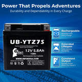 12V 5.8Ah YTZ7S Motorcycle Battery for BTZ7S YTZ7S-BS CTZ7S CTZ7S-BS CYLAZ7SXTA ESTZ7S ES-TZ7S ES TZ7S ETZ7S GT6B-3 GTZ7S M727ZS MBTZ7S PTZ7S STZ7S TZ7S UTZ7S UTZ7S-BS WPZ7S XTAZ7S Batteries