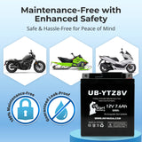 YTZ8V Motorcycle Battery - 12V 7.6Ah YTZ8V Battery Rechargeable Maintenance Free SLA AGM Batteries Parts for ATV Powersports
