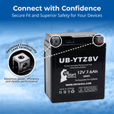 YTZ8V Motorcycle Battery - 12V 7.6Ah YTZ8V Battery Rechargeable Maintenance Free SLA AGM Batteries Parts for ATV Powersports