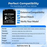 YTZ8V Motorcycle Battery - 12V 7.6Ah YTZ8V Battery Rechargeable Maintenance Free SLA AGM Batteries Parts for ATV Powersports