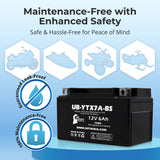 2-Pack YTX7A-BS Battery Replacement for E-Ton Sport 50 Battery (2012) (50cc) - 12V 6AH Scooter Battery, Sealed Lead Acid AGM SLA Maintenance Fee