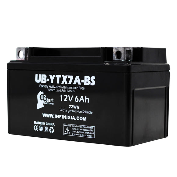 YTX7A-BS Battery Replacement for Honda Shadow VLX 600 Motorcycle - 12V 6AH Battery, Sealed Lead Acid AGM SLA Maintenance Fee