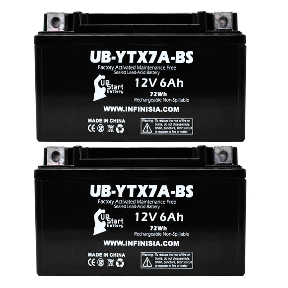 2 Pack YTX7A-BS Battery for Tao Tao 50CC Scooter Battery 12V 6AH - Compatible with Kymco People 150 150CC Scooter Battery, Gas GY6 125CC, 12V Motorcycle Moped, Generator Batteries, ATV AGM SLA