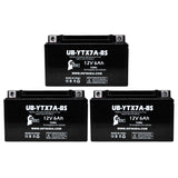 3 Pack YTX7A-BS Battery for Tao Tao 50CC Scooter Battery 12V 6AH - Compatible with Kymco People 150 150CC Scooter Battery, Gas GY6 125CC, 12V Motorcycle Moped, Generator Batteries, ATV AGM SLA