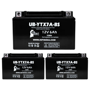 3-Pack YTX7A-BS Battery Replacement for Champion 3400 Dual Fuel Generator MODEL #100263 - 12V 6AH Battery, Sealed Lead Acid AGM SLA Maintenance Fee