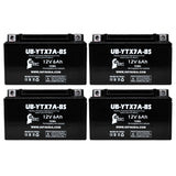 4-Pack YTX7A-BS Battery Replacement for Yamaha YJ125T Vino 125 Battery (2004 - 2009) (125cc) - 12V 6AH Scooter Battery, Sealed Lead Acid AGM SLA Maintenance Fee