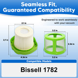 1608653 Cordless Vacuum Cleaner Filter Replacement for Bissell 1782 Filter - Compatible with Bissell Model 1782C 17823 1608654 Pet Hair Eraser Handheld Filters 160-8653 160-8654 Parts