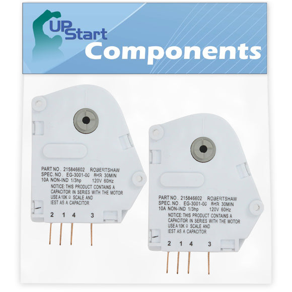 2-Pack 215846602 Defrost Timer Replacement for Frigidaire MRT18NREW1 Refrigerator