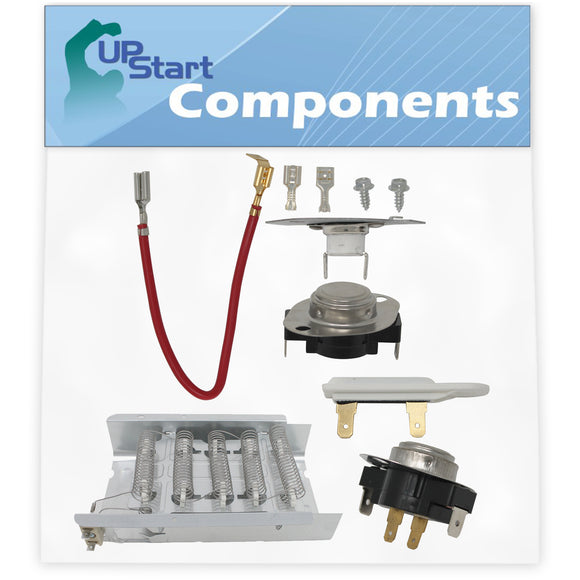 279838, 279816, 3392519 & 3387134 Dryer Heating Element and Thermostat Combo Pack Replacement for Whirlpool LER5636EQ3 Dryer