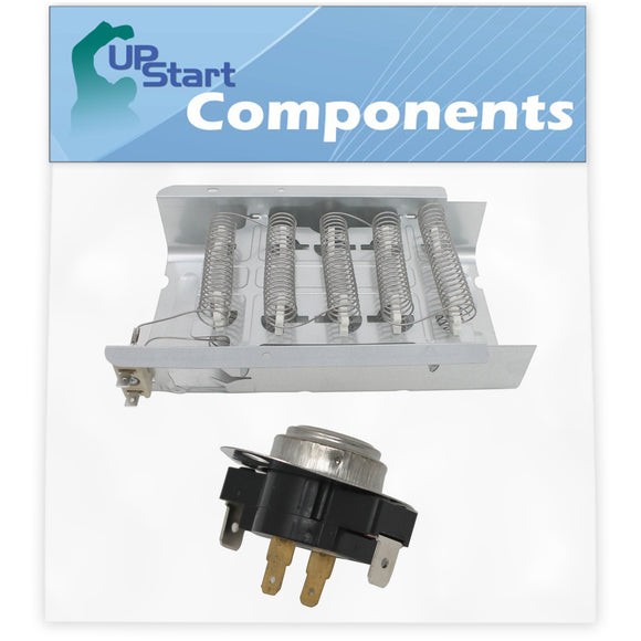 279838 Dryer Heating Element & 3387134 Cycling Thermostat Kit Replacement for Maytag MEDC200XW1 Dryer