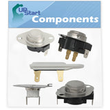 3390291 Thermostat, 3387134 Cycling Thermostat, 3392519 Thermal Fuse & 279769 Thermal Cut-Off Kit Replacement for Whirlpool Dryers