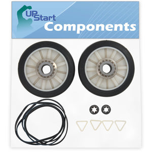 2 Pieces 349241T Dryer Drum Roller & 341241 Drum Belt Replacement for Whirlpool Dryers