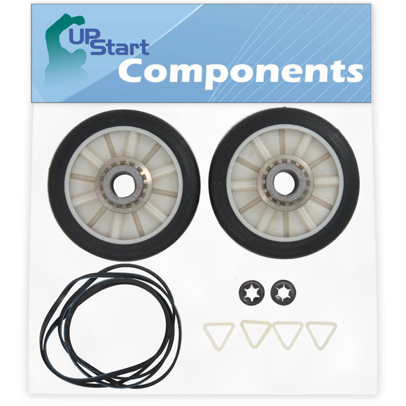 2 Pieces 349241T Dryer Drum Roller & 341241 Drum Belt Replacement for Whirlpool Dryers